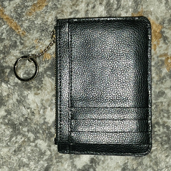 Kate Spade Laurel Way Black Glitter Bitsy ID Wallet keychain coin purse - Picture 8 of 13